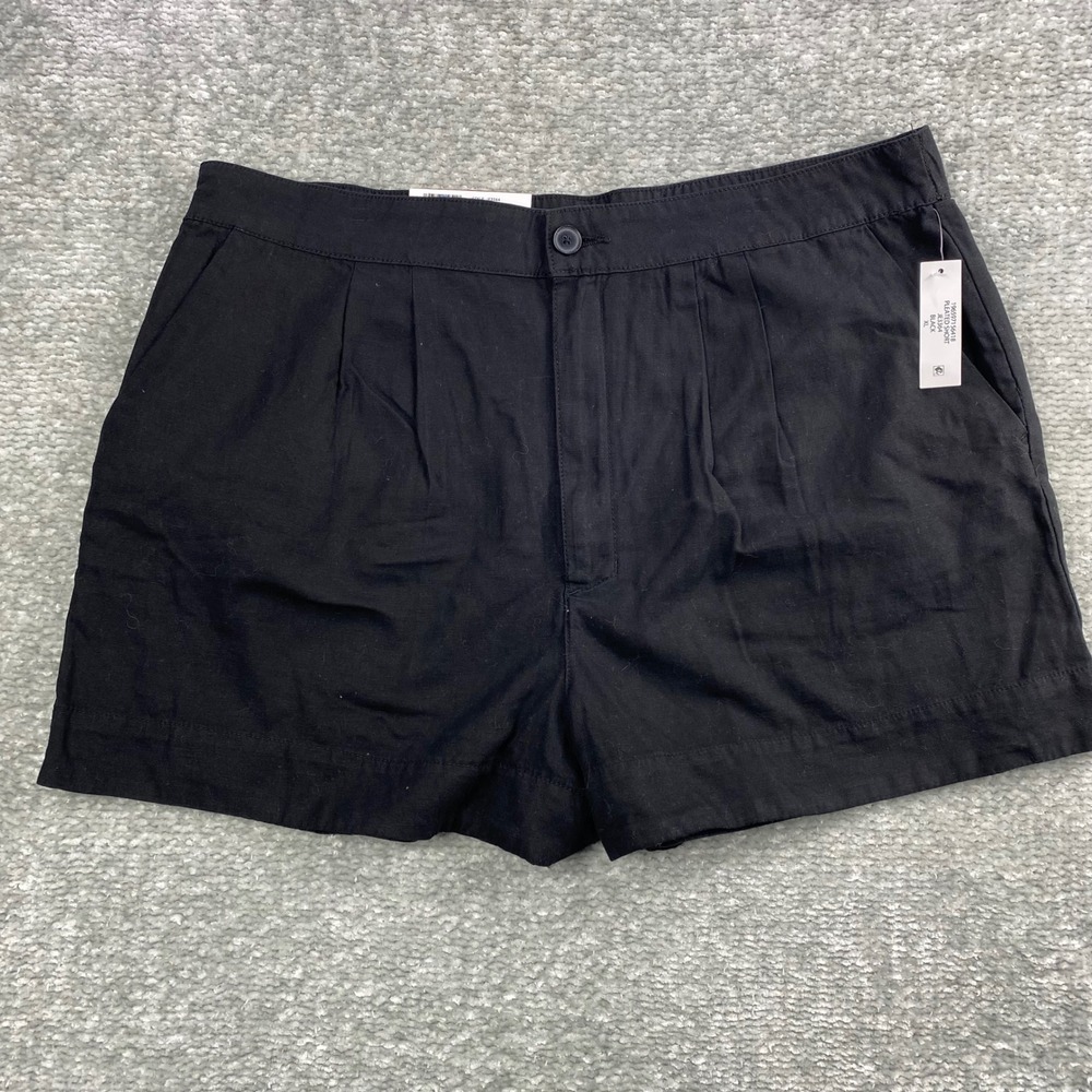 Joie Pleated‎ Shorts Womens XL Extra Large Black Casual High Rise